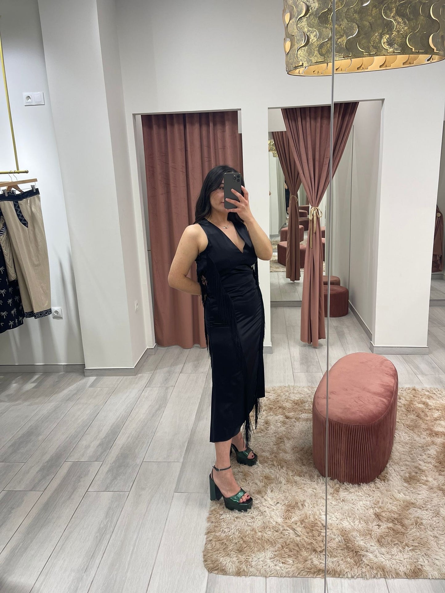 VESTIDO SEDA FLECOS TWINSET