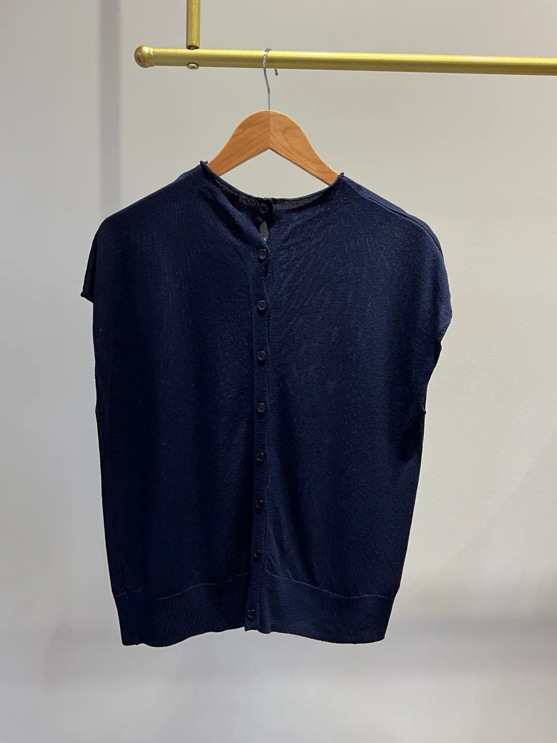 JERSEY HILO AZUL MARINO BOTONES