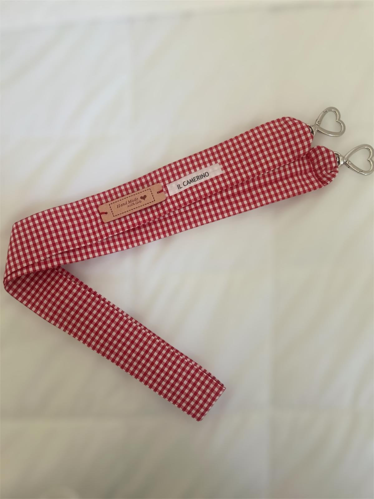 CUELGA MÓVIL VICHY ROJO CUADRO PEQUEÑO