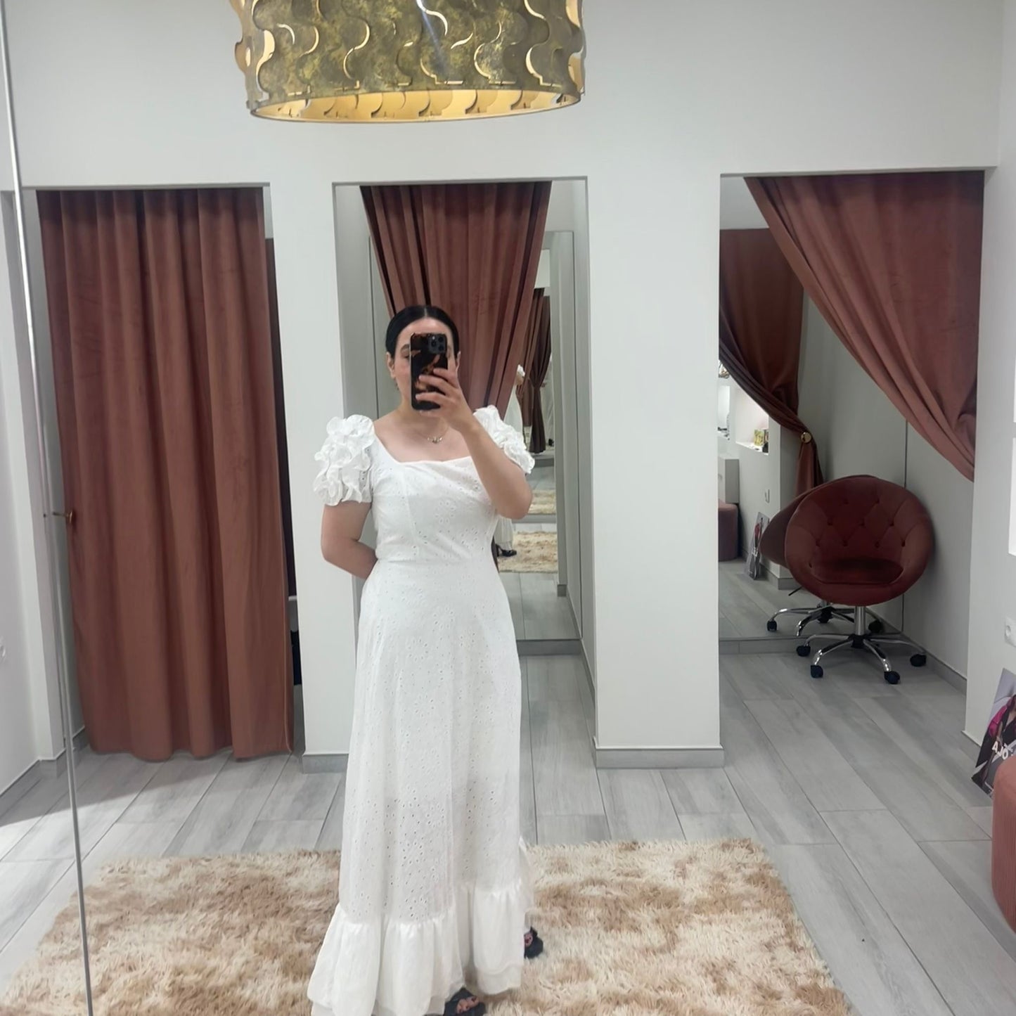 VESTIDO BLANCO MANGA VOLUMEN