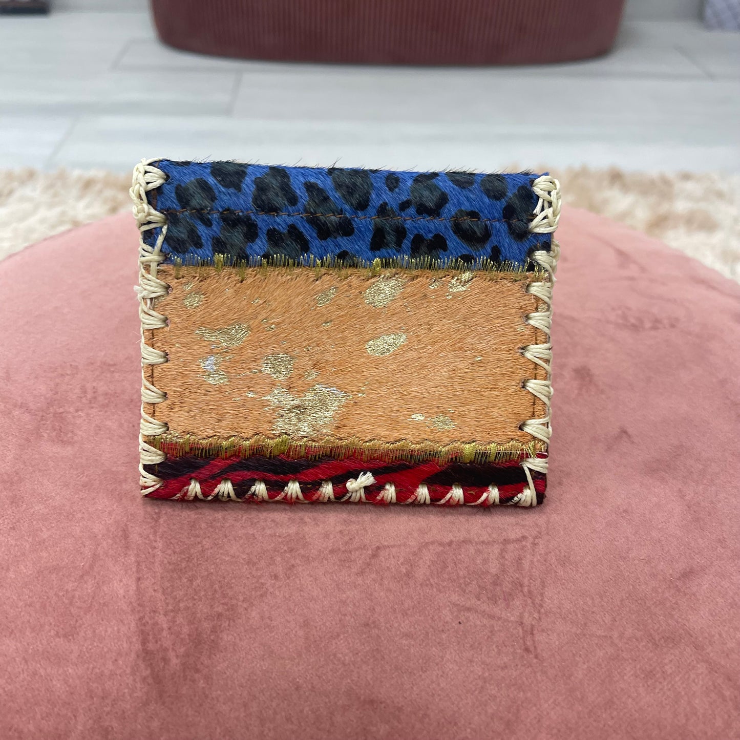 MONEDERO PIEL ESTAMPADO COMBINADO