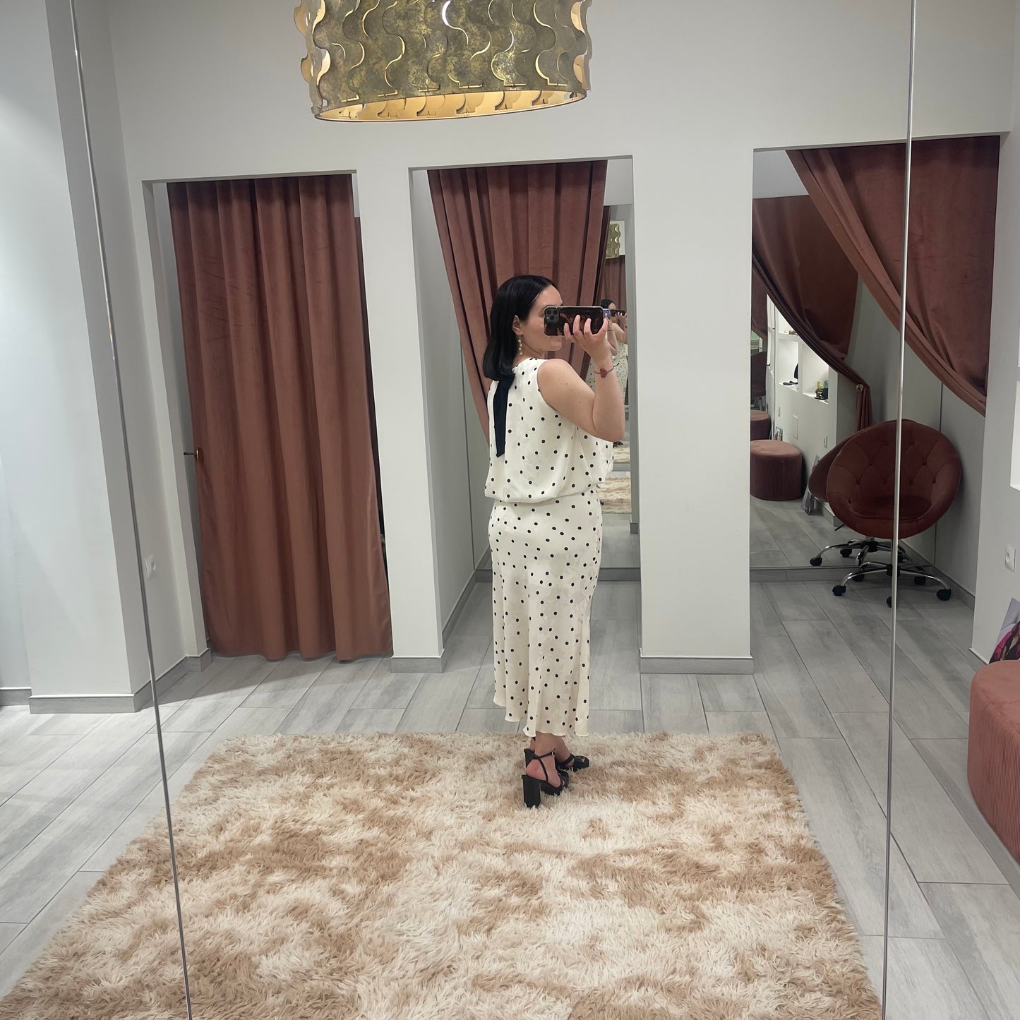 BLUSA SATINADA ESTAMPADA LAZO ESPALDA