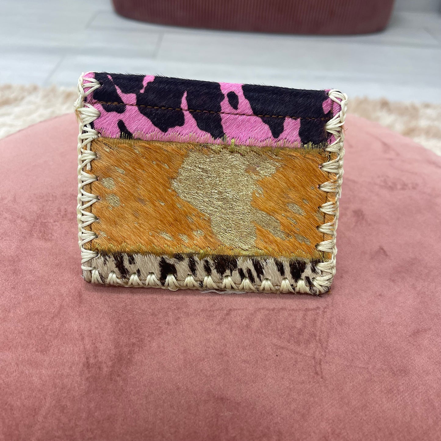 MONEDERO PIEL ESTAMPADO COMBINADO