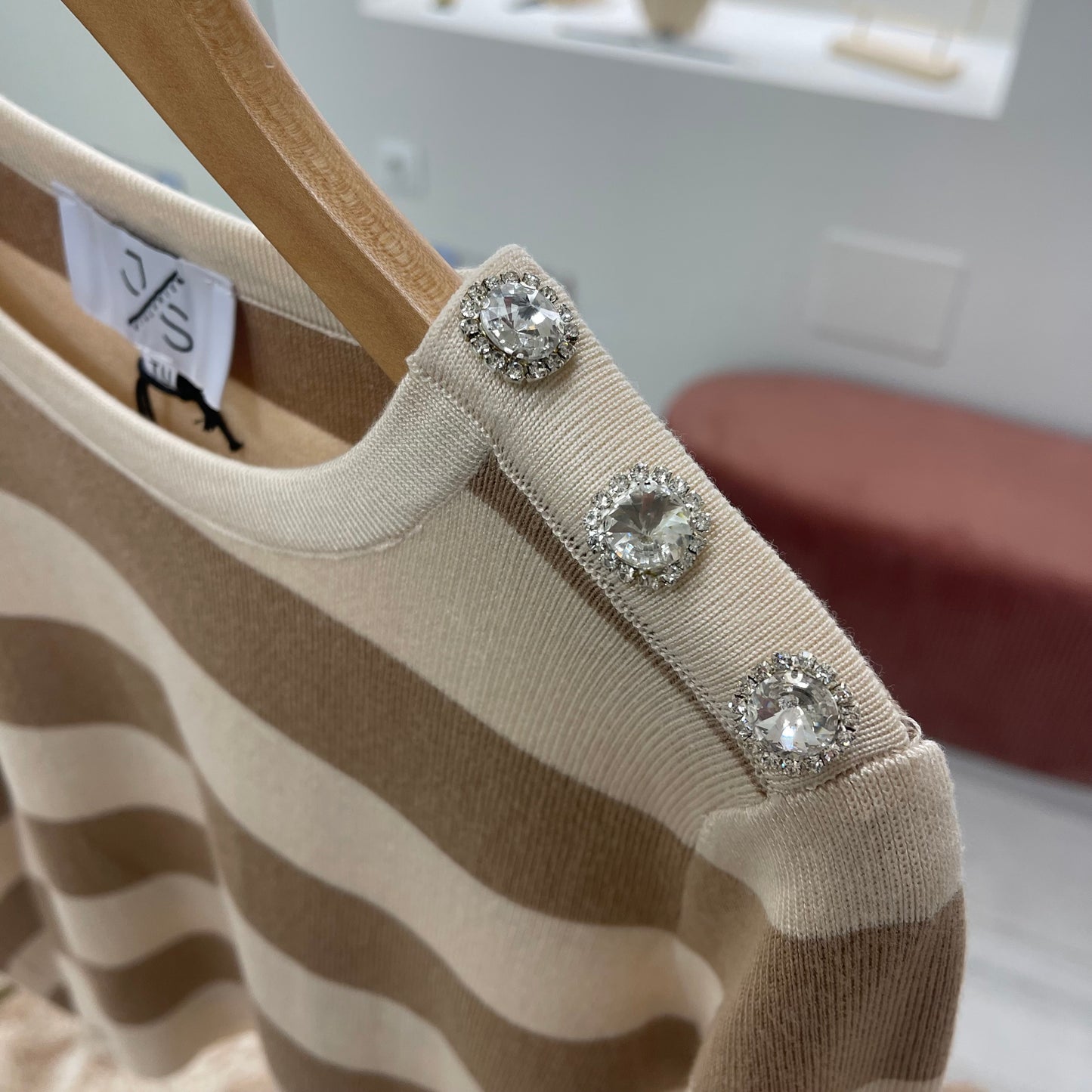 JERSEY PUNTO BOTONES JOYA BEIGE Y CAMEL