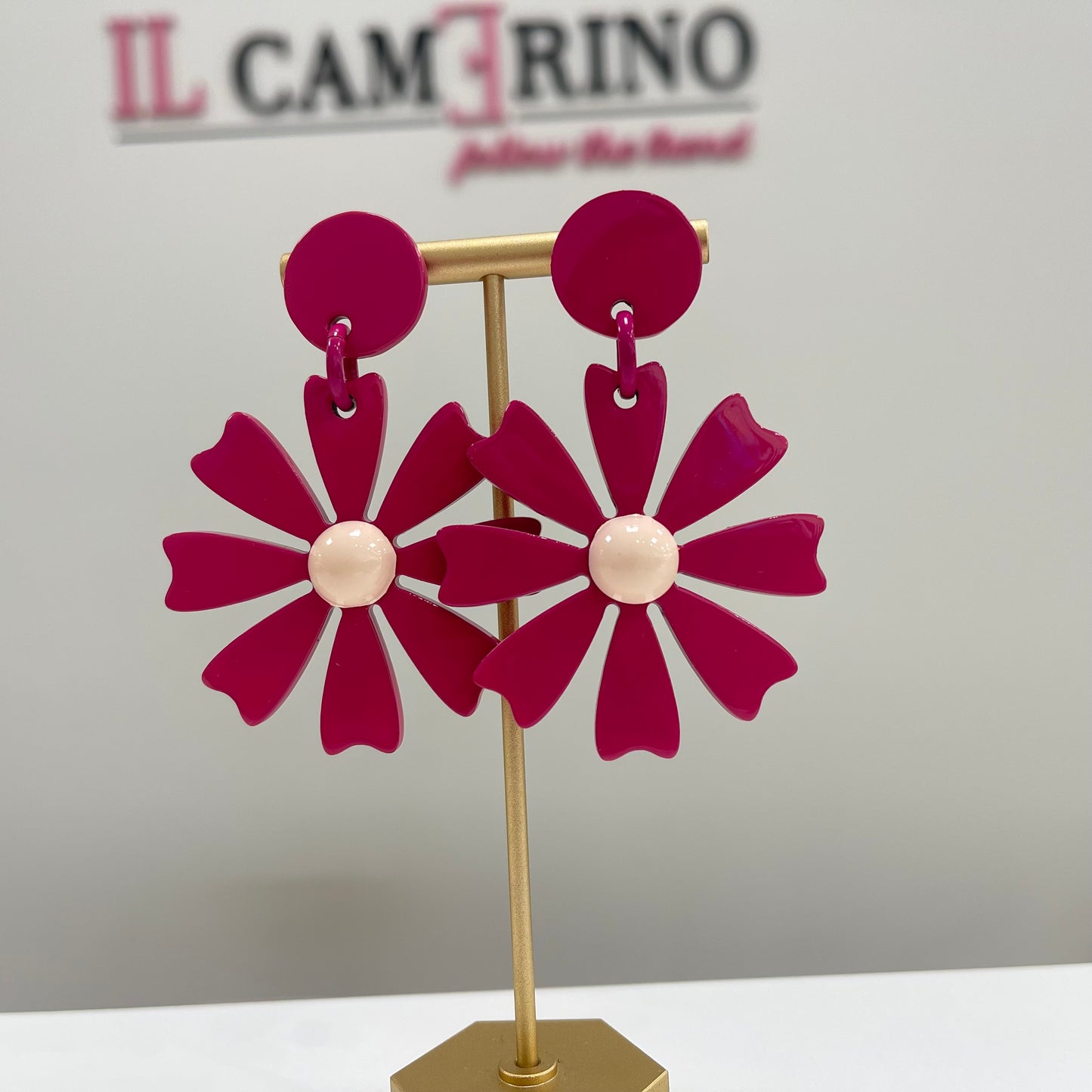 PENDIENTES MARGARITA FUCSIA