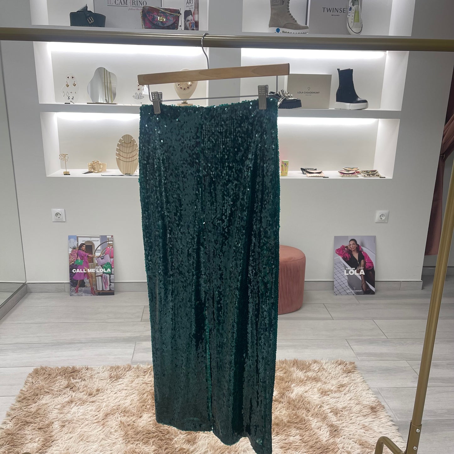 FALDA LENTEJUELAS VERDE