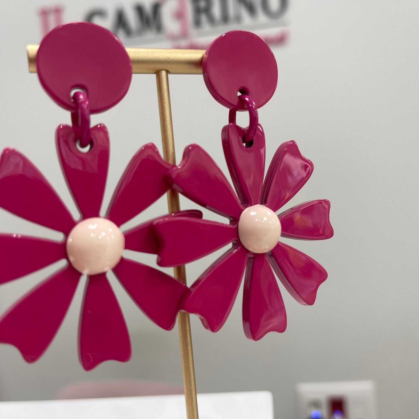 PENDIENTES MARGARITA FUCSIA