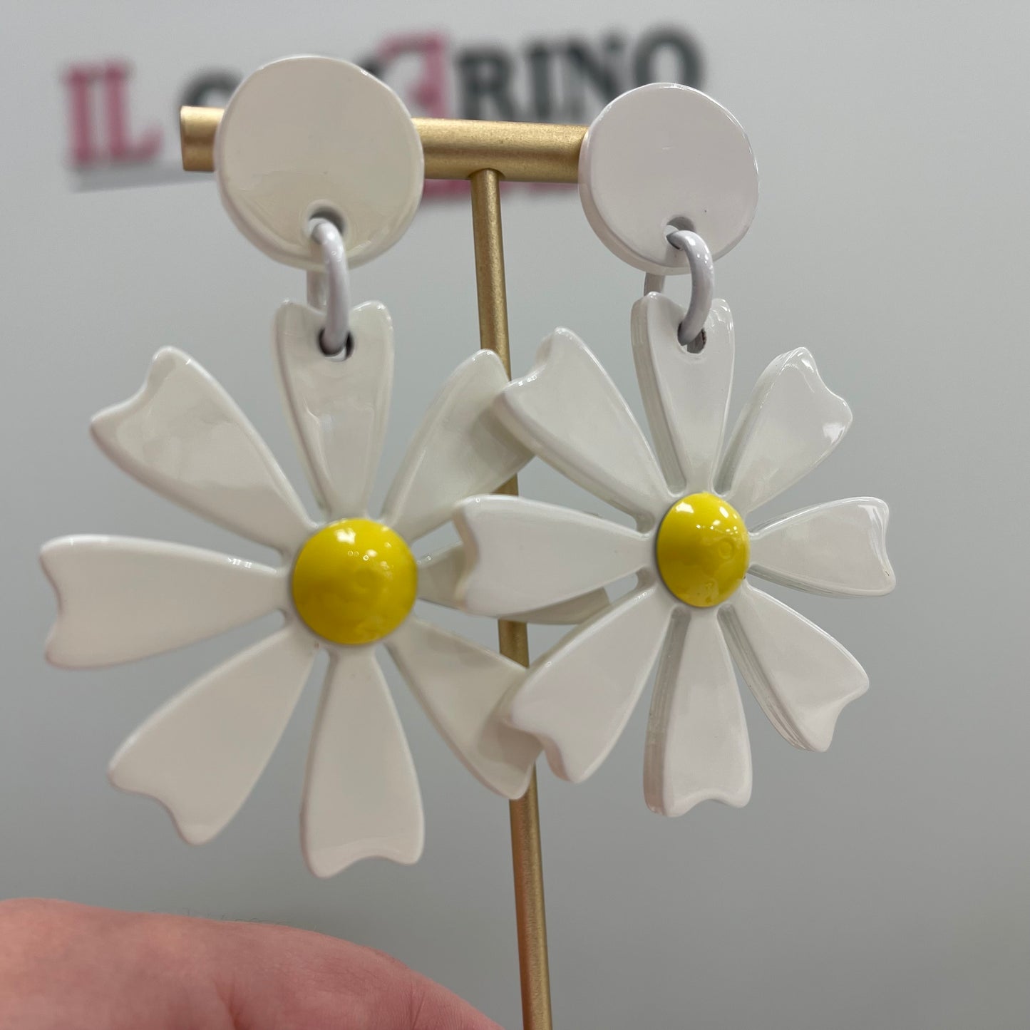 PENDIENTES MARGARITAS BLANCAS