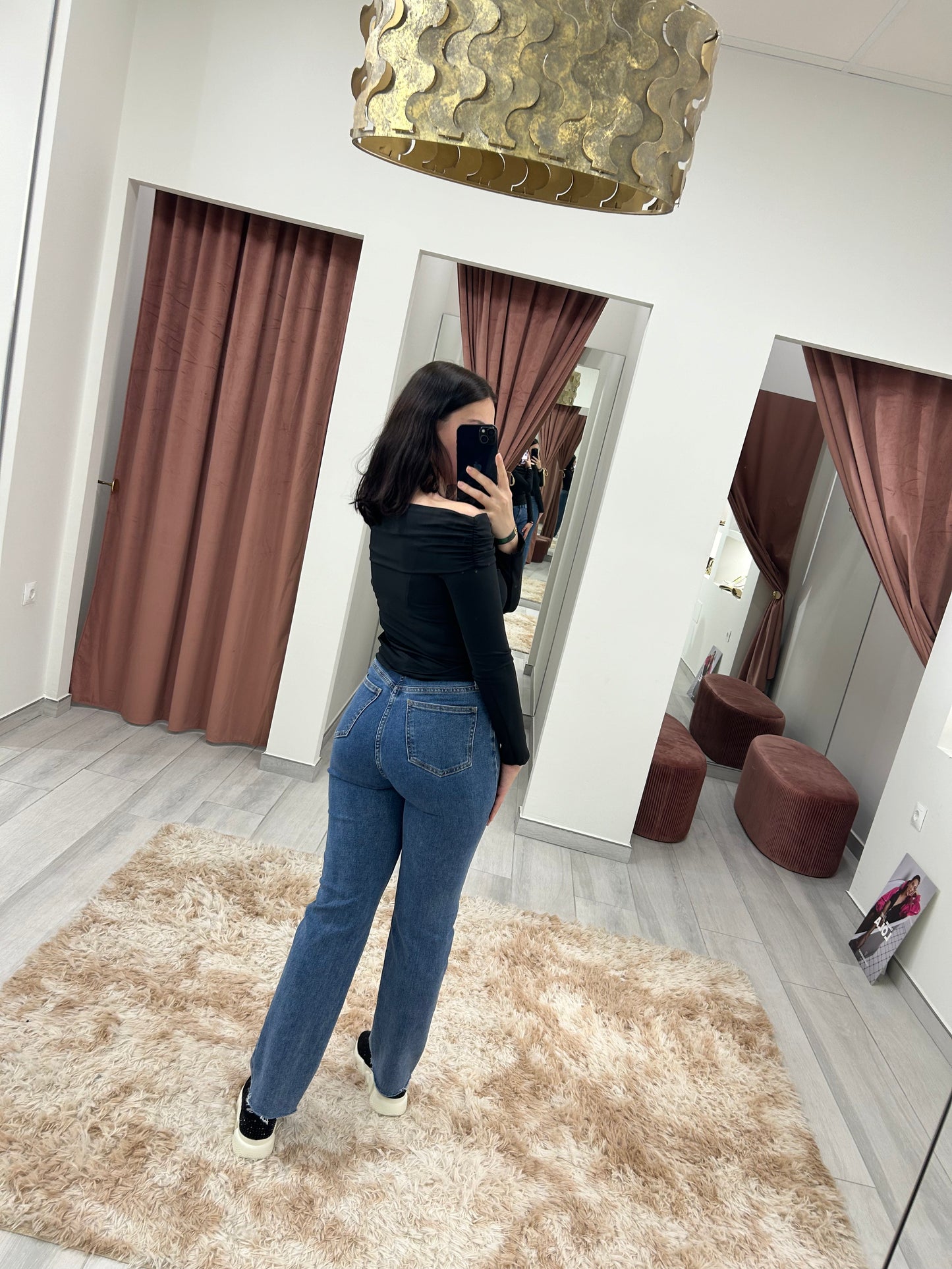 PANTALÓN VAQUERO CORAZONES NEGROS