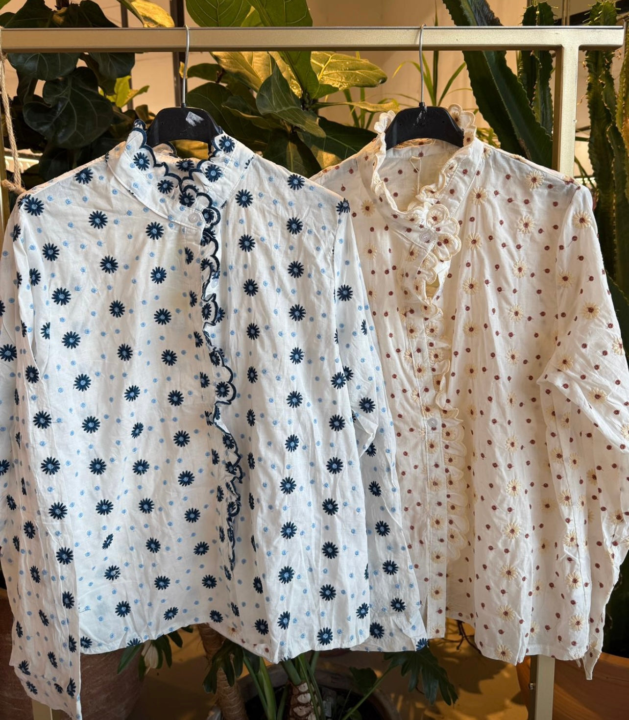 BLUSA BORDADA FLORES TONOS NARANJAS