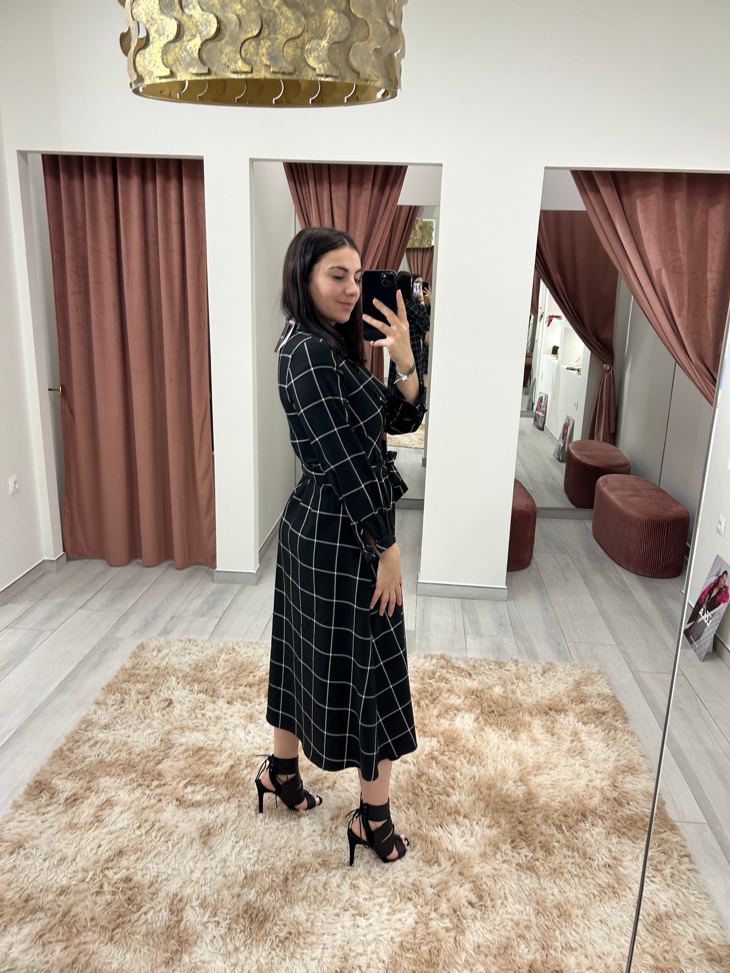 VESTIDO EVASÉ CUADROS