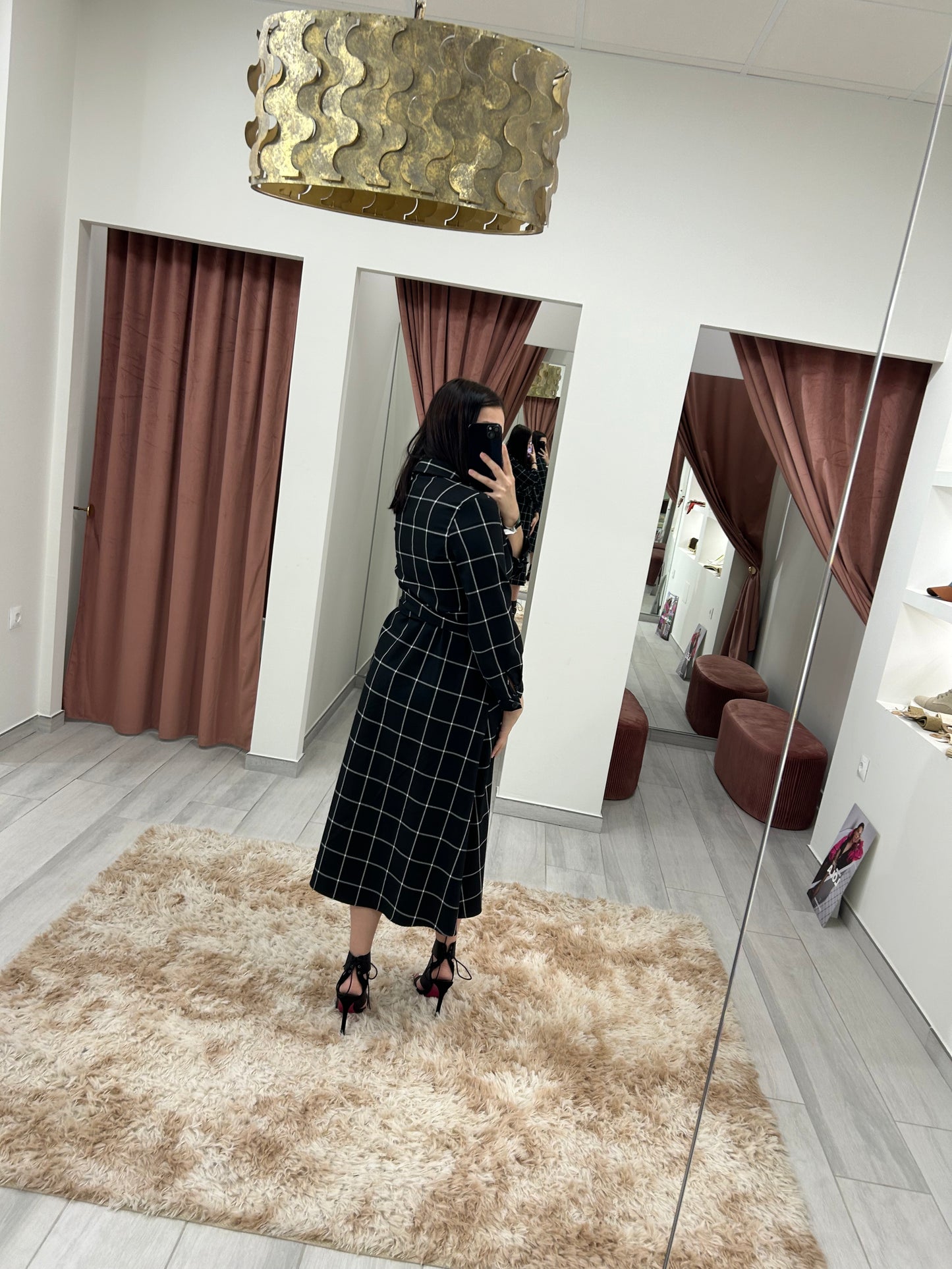VESTIDO EVASÉ CUADROS