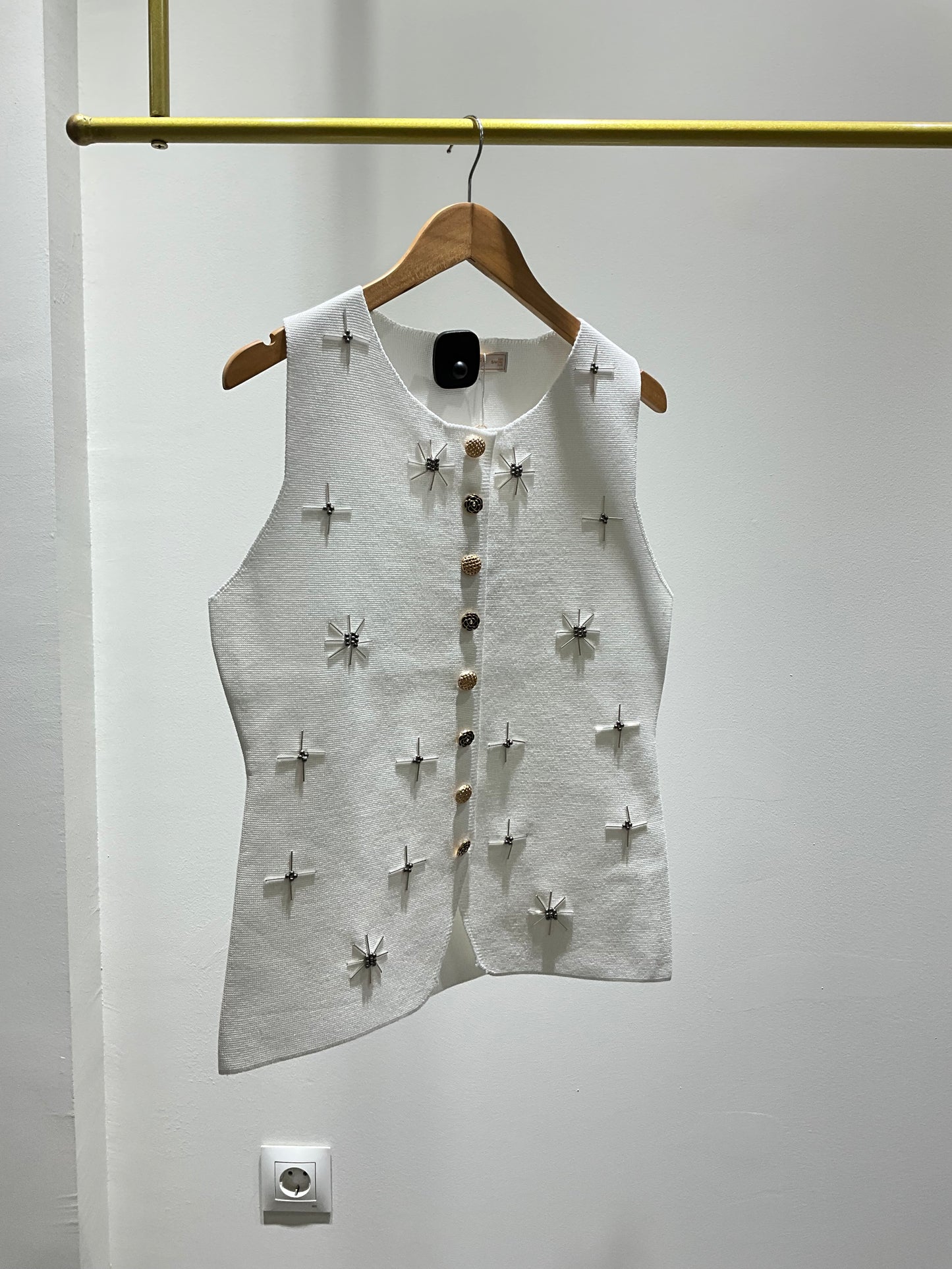 CHALECO BLANCO ABALORIOS