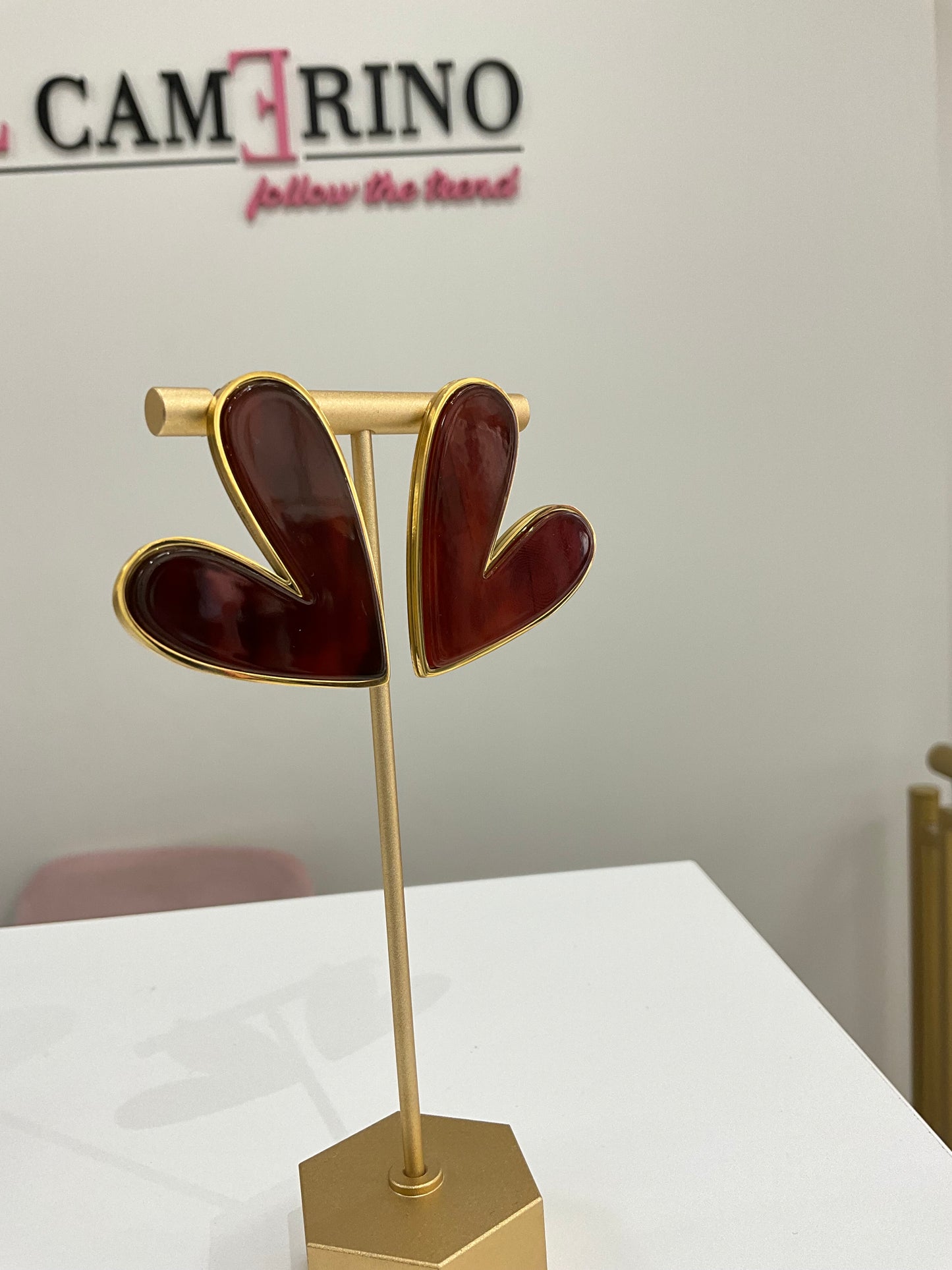 PENDIENTES CORAZÓN ÁMBAR