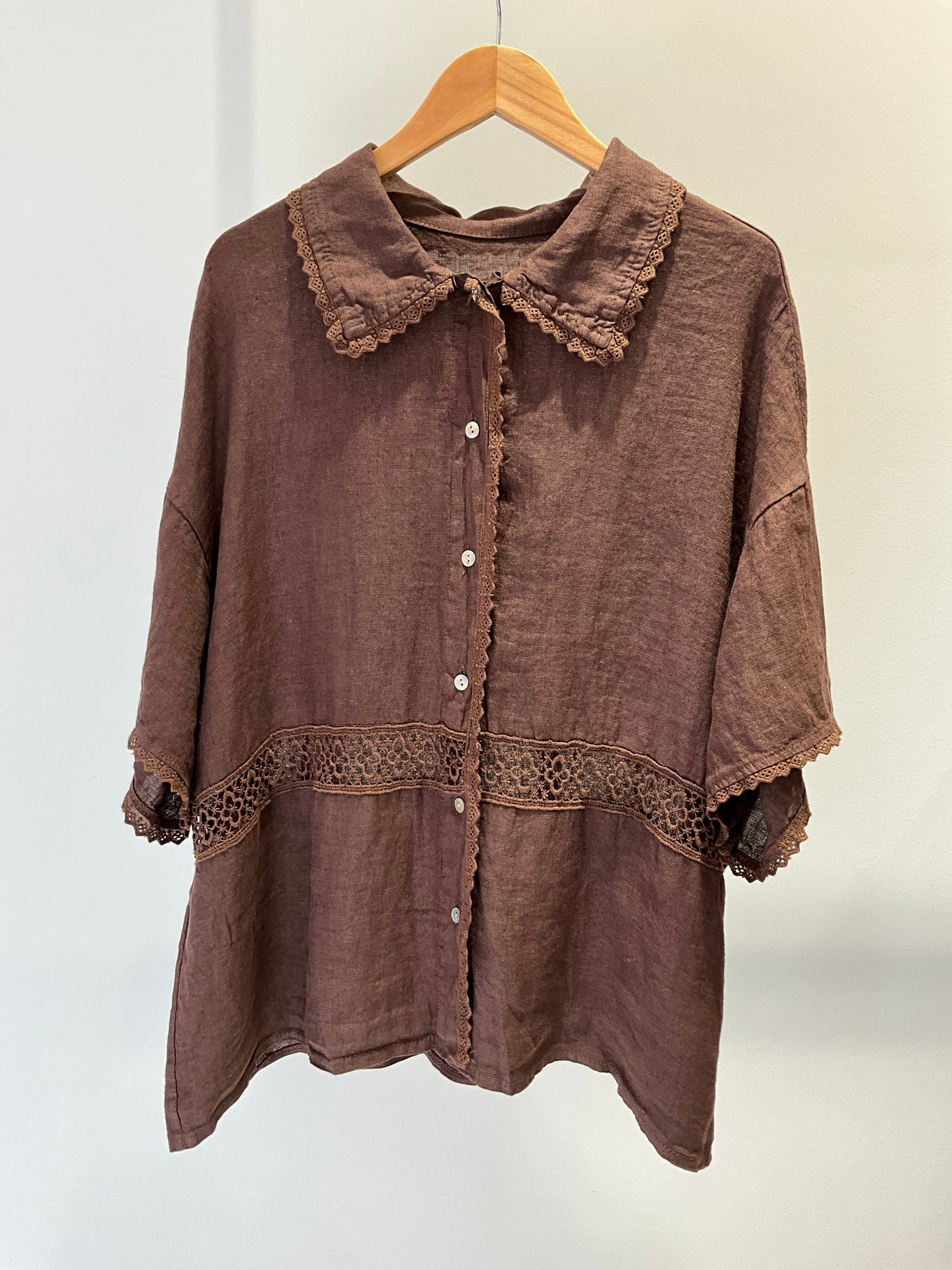 CONJUNTO DE LINO MARRÓN