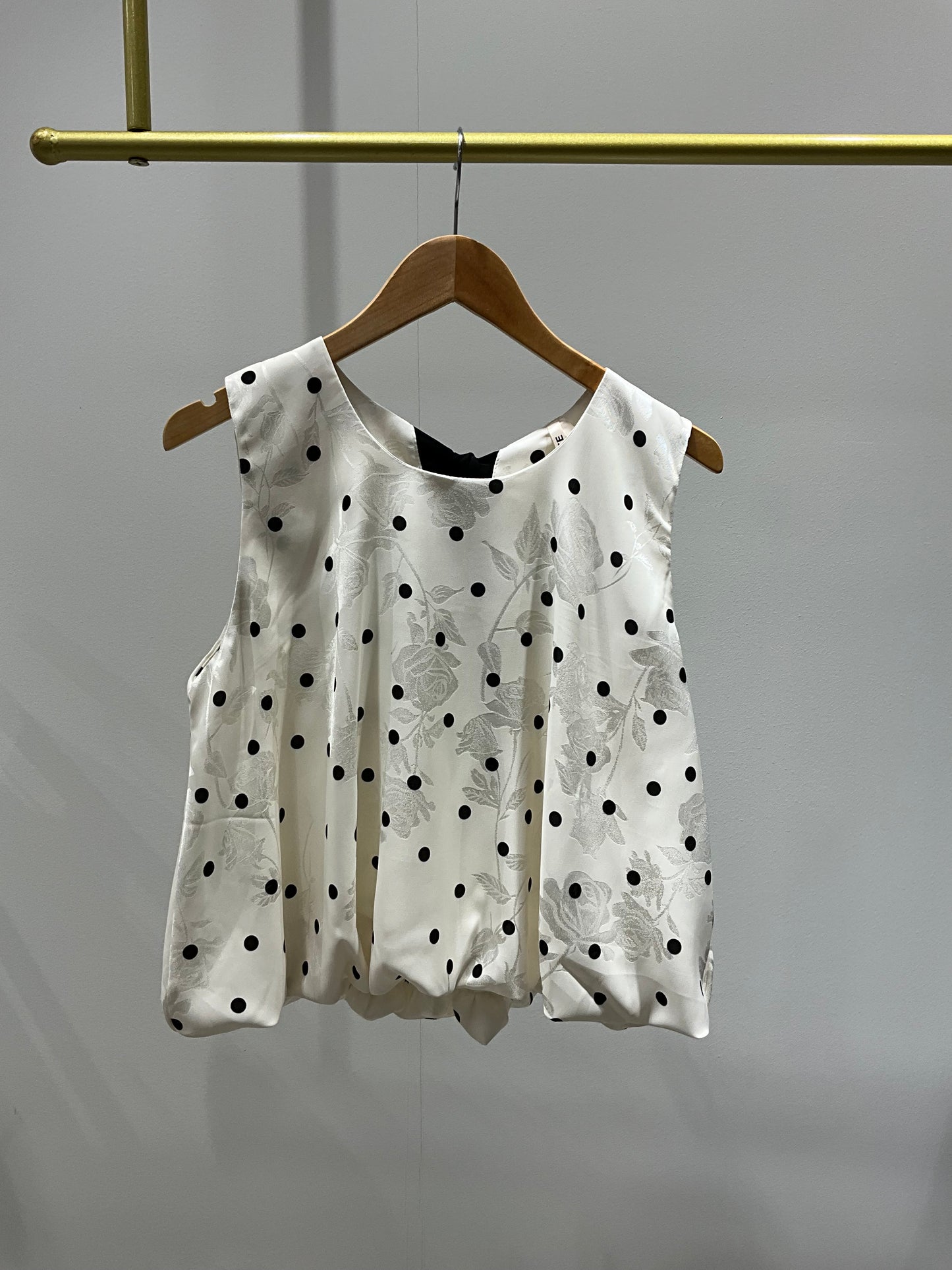 BLUSA SATINADA ESTAMPADA LAZO ESPALDA