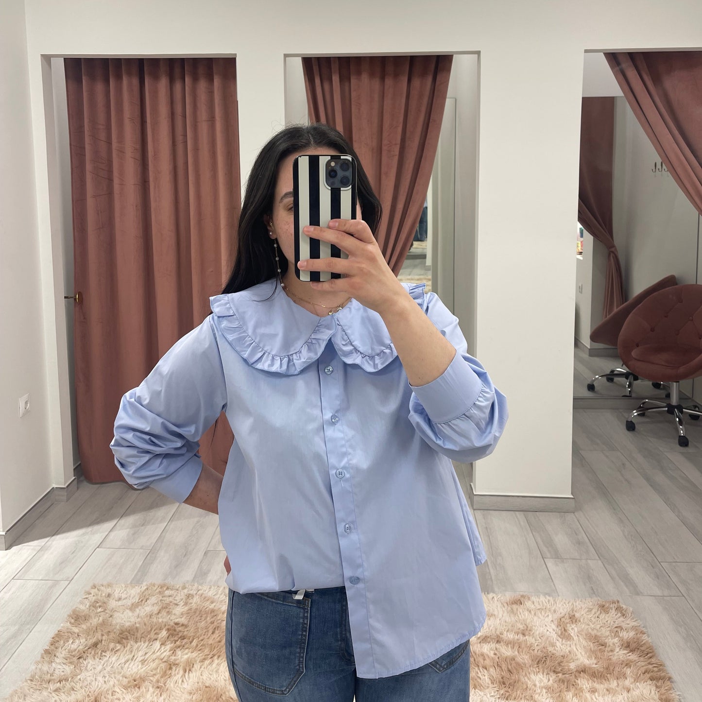 CAMISA CUELLO BEBÉ AZUL
