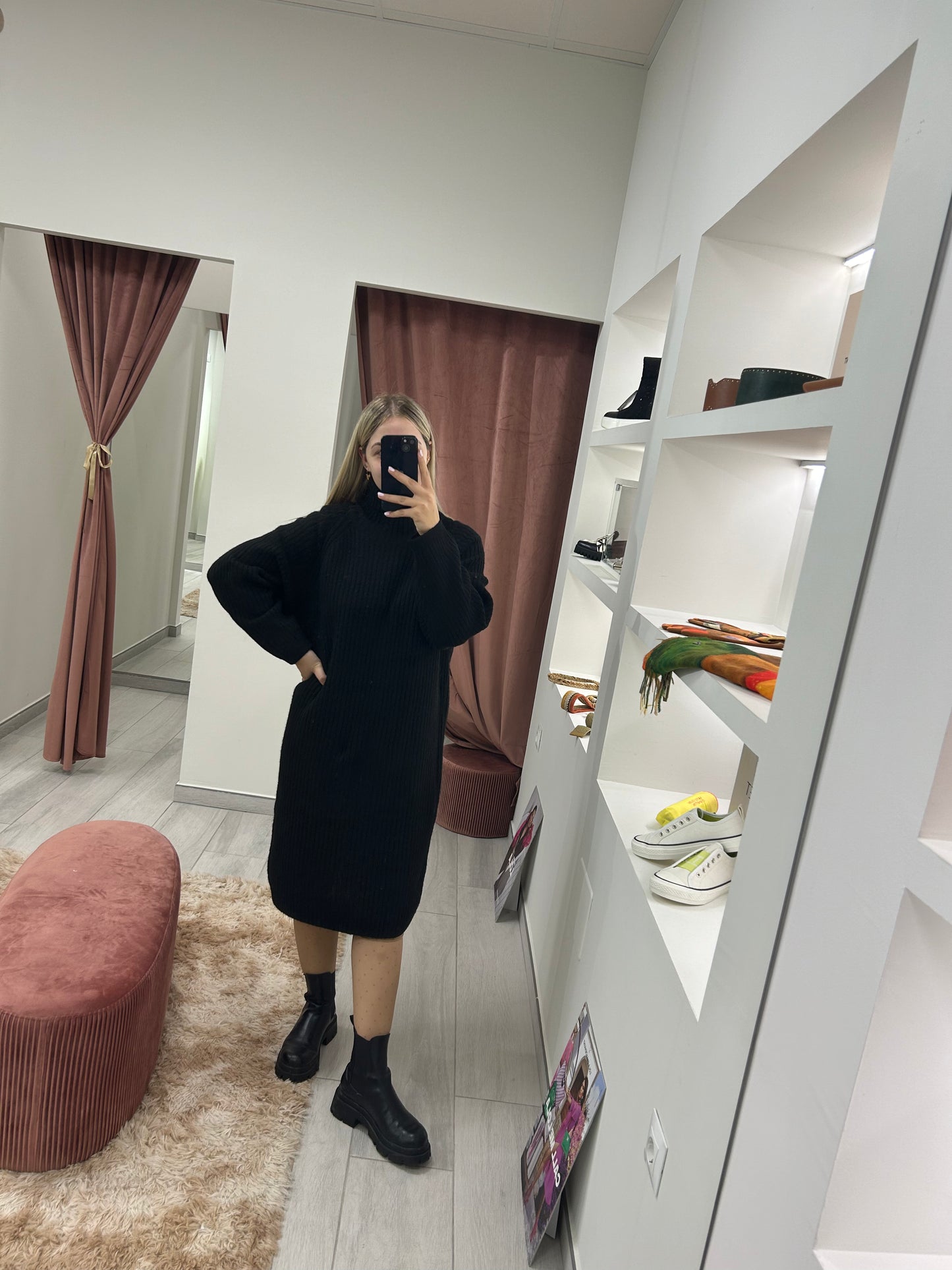 VESTIDO LANA NEGRO