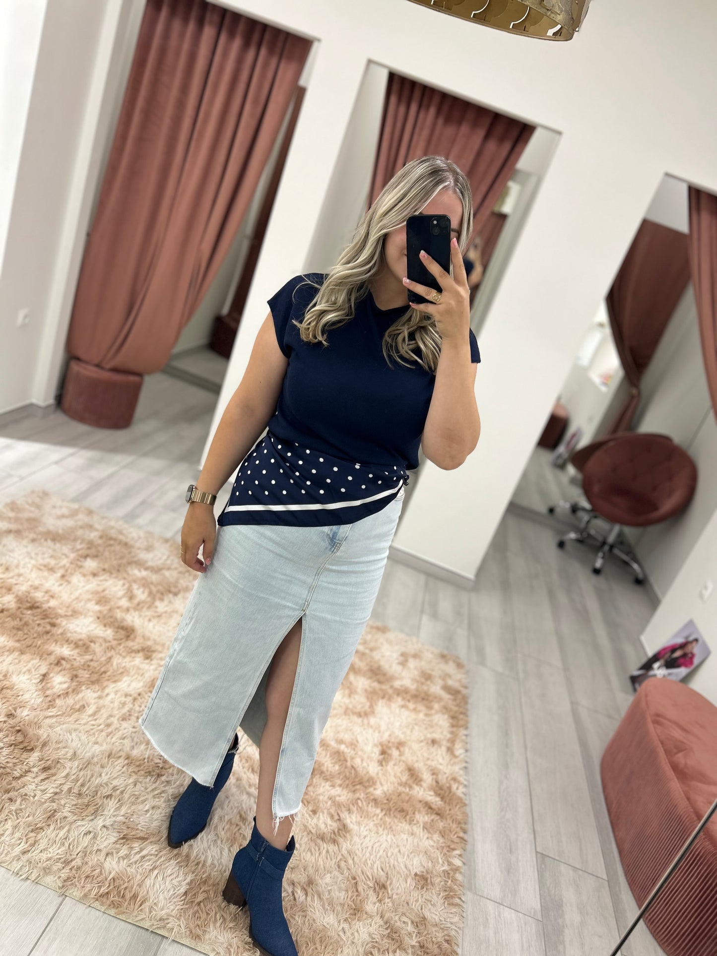 JERSEY HILO AZUL MARINO BOTONES