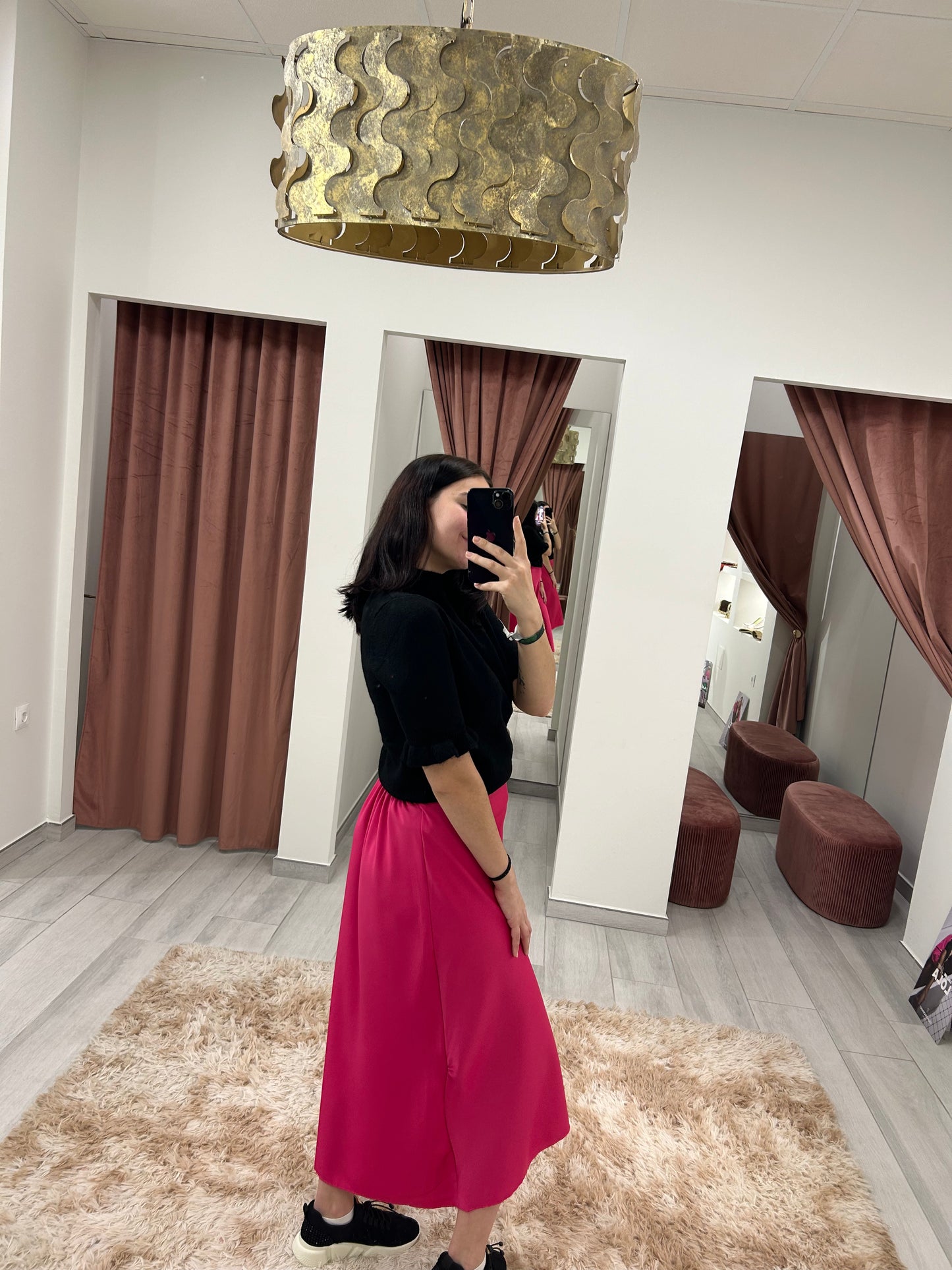 FALDA SATINADA FUCSIA