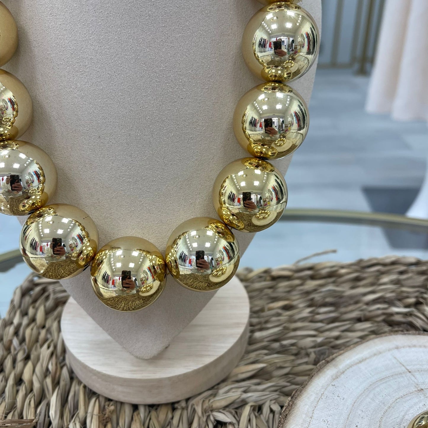 PULSERA BOLAS GRANDES DORADA