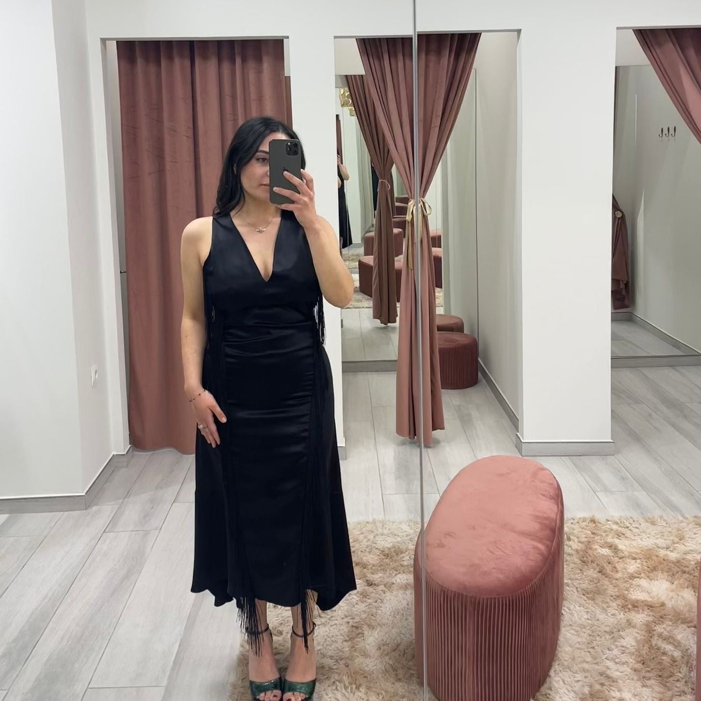 VESTIDO SEDA FLECOS TWINSET