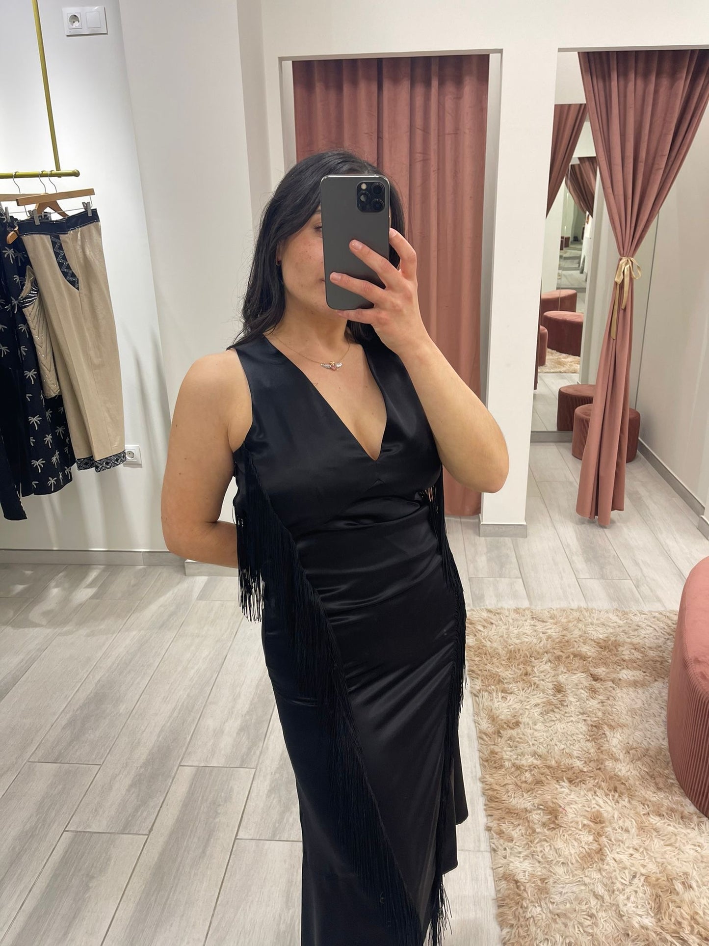 VESTIDO SEDA FLECOS TWINSET