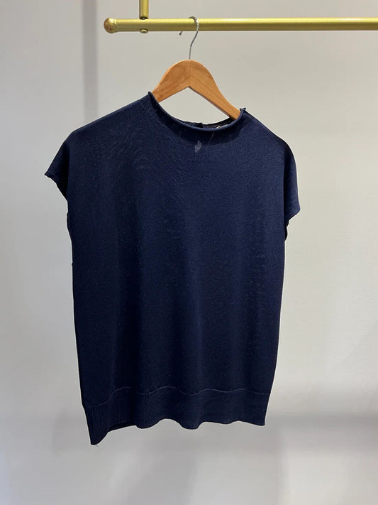 JERSEY HILO AZUL MARINO BOTONES