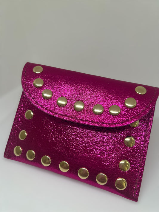MONEDERO TACHUELAS FUCSIA