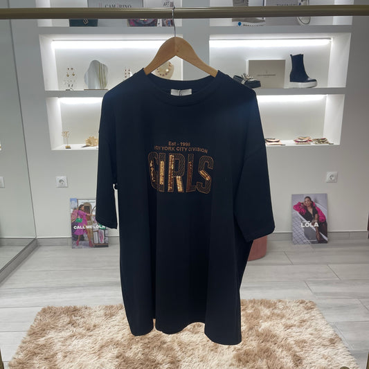 CAMISETA OVERSIZE NEGRA GIRLS