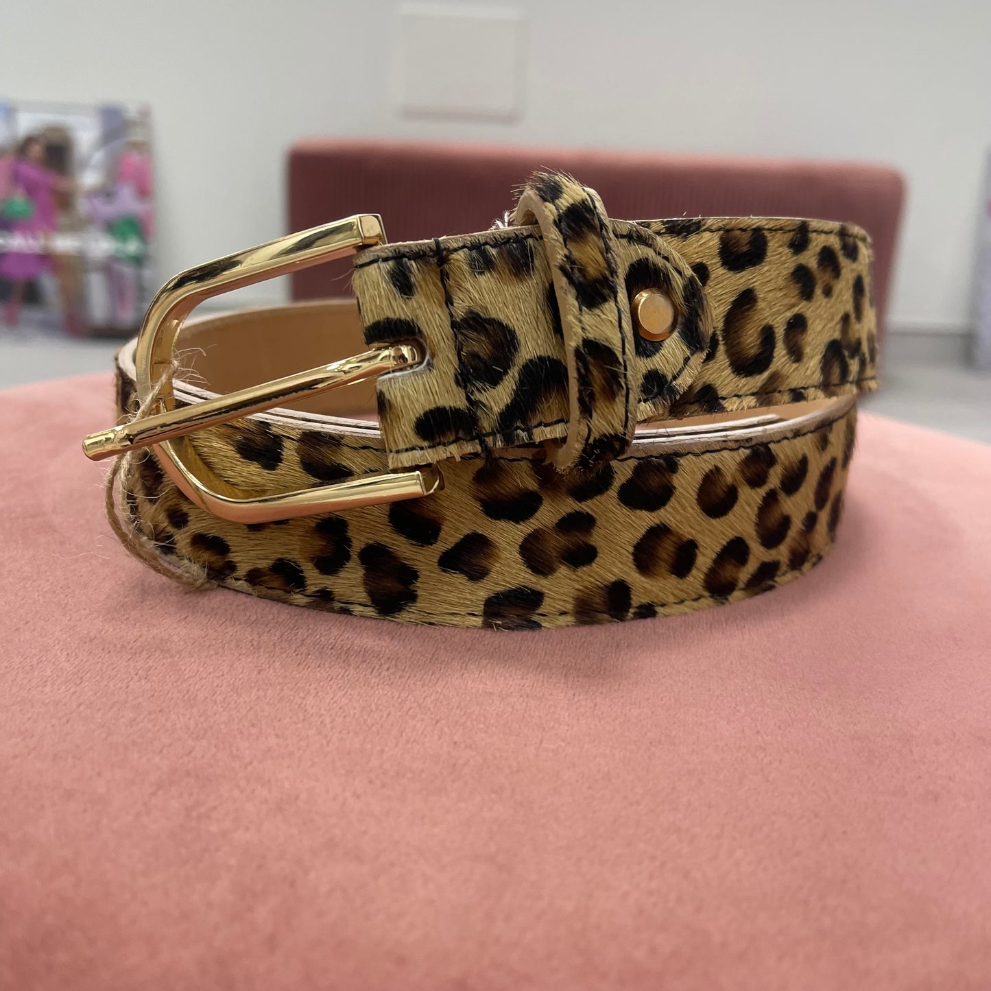 CINTURÓN CUERO ESTAMPADO LEOPARDO