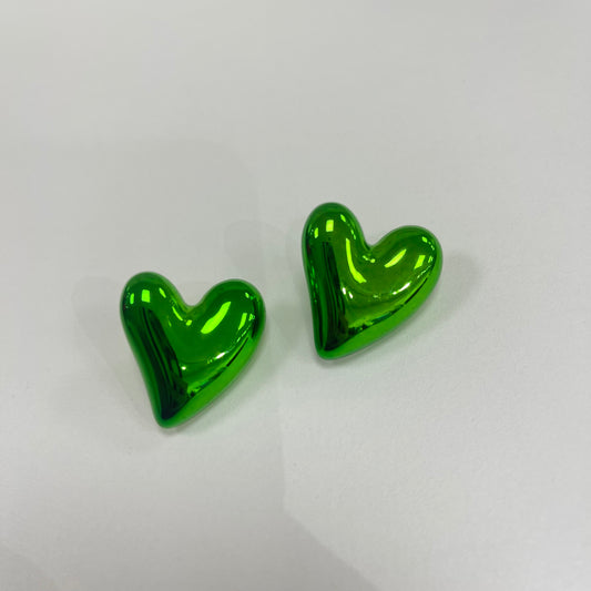 CORAZONES METALIZADOS VERDE