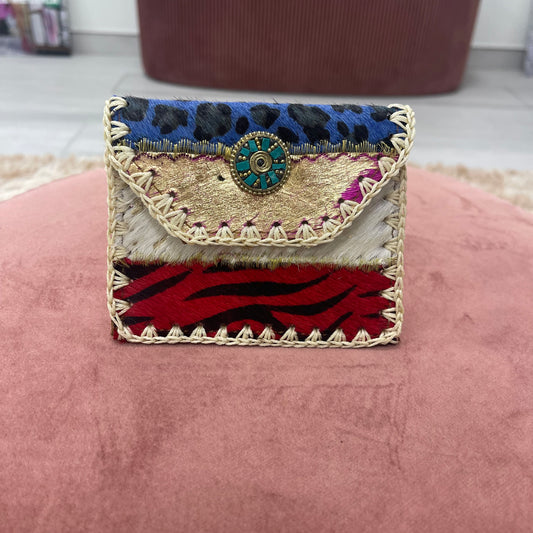 MONEDERO PIEL ESTAMPADO COMBINADO