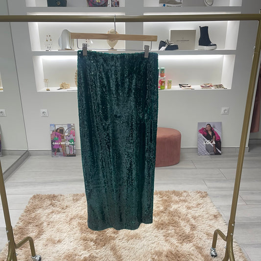 FALDA LENTEJUELAS VERDE