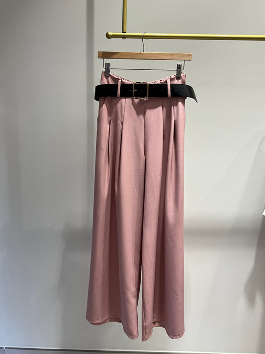 PANTALÓN ROSA FLUIDO CINTURÓN