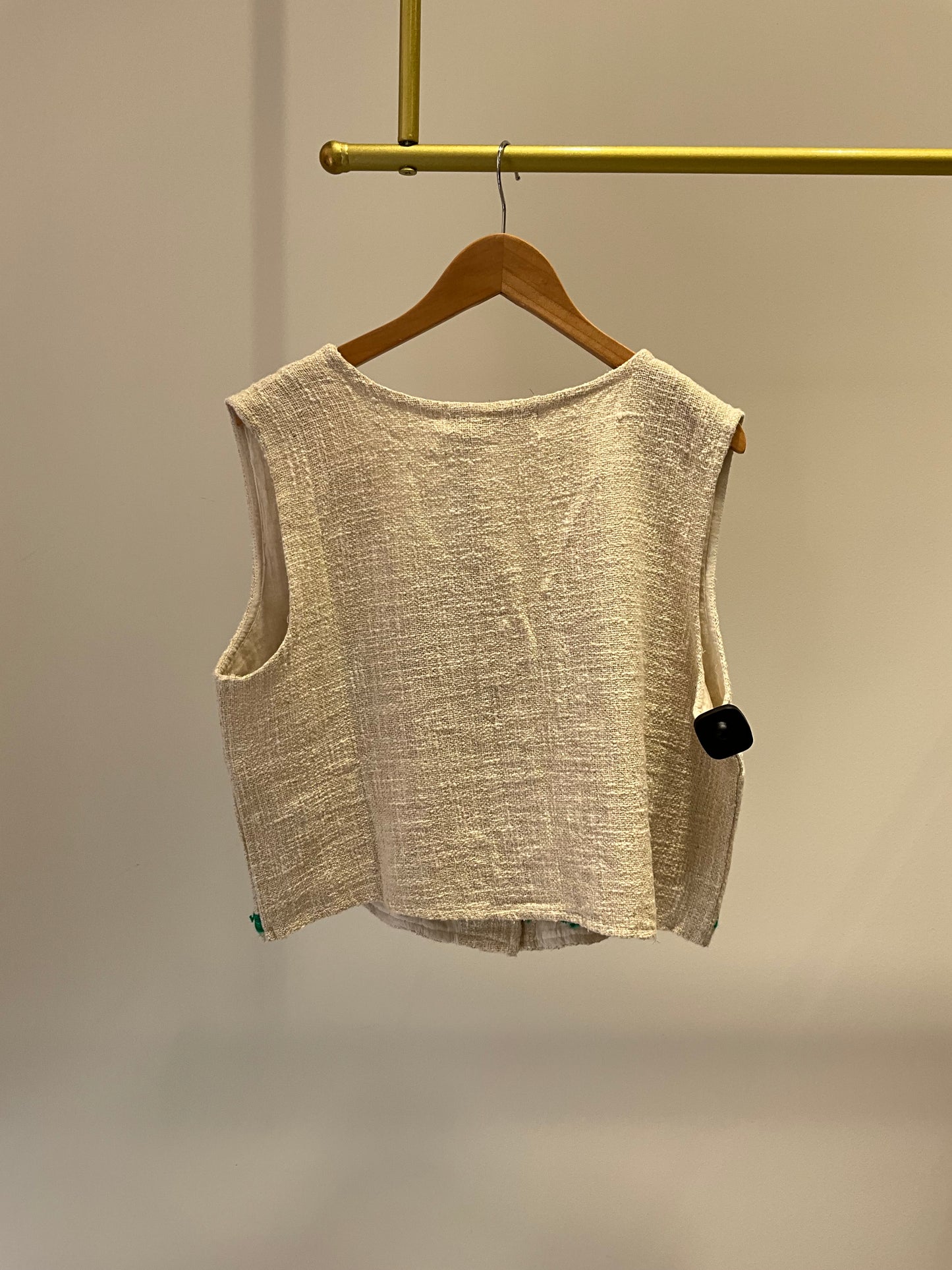 CONJUNTO HILO DORADO FLORES BORDADAS