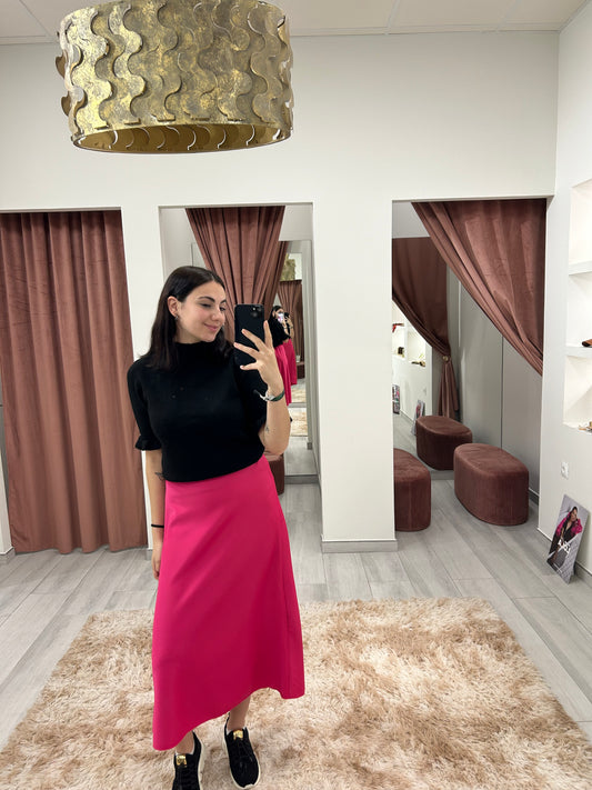 FALDA SATINADA FUCSIA