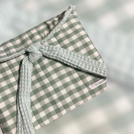 FUNDA TABLET, LIBROS. CUADRO VICHY VERDE